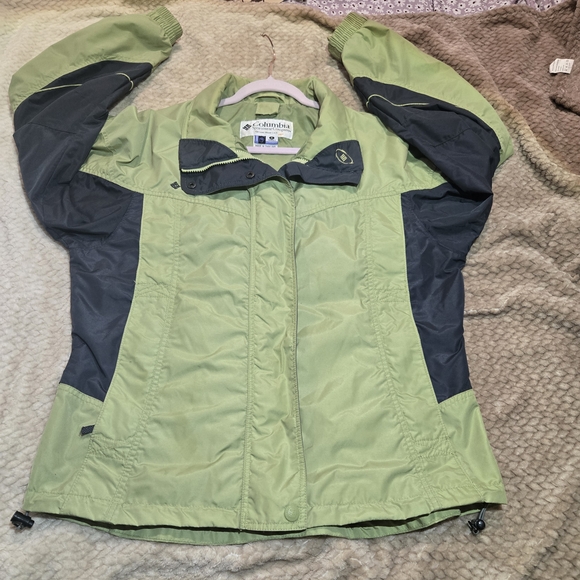 Columbia Calais Peak Women's Jacket Green & Navy High Collar. - Picture 5 of 12